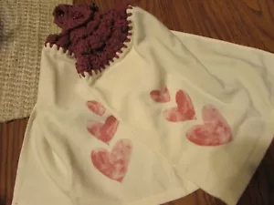 Asciugamani da cucina da appendere con top all'uncinetto set asciugamani rosa cuori mano all'uncinetto - Foto 1 di 7
