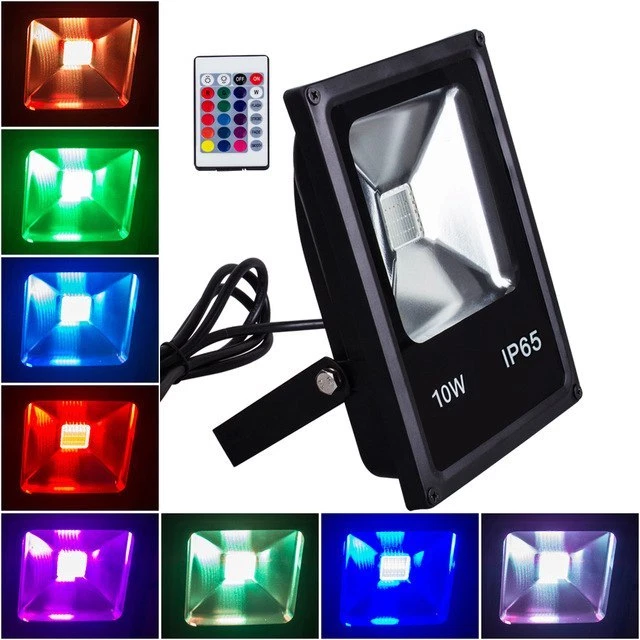 FARO FARETTO A LED RGB 10/20/30/50/100 WATT CON TELECOMANDO IP65 DA ESTERNO - Immagine 1 di 1