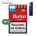 20x17er Burton Original Naturdeckblatt L Zigarillos (2 Stangen) + 1 Feuerzeug