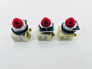 Lot of 3 Square D 9001KM1 Pushbutton Light Module 110/120V Red Cap Ser G - Picture 1 of 7
