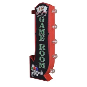 3D Festzelt LED beleuchtet Spielzimmer Pfeil Schild Poker Chips Bar Mann Höhle Wanddeko - Bild 1 von 5