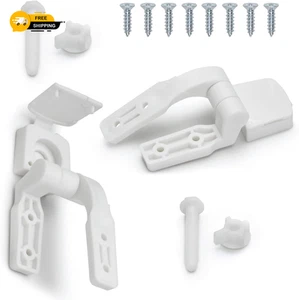 Ricambio cerniera sedile wc in plastica bianca con bulloni, viti e dadi, Univer - Foto 1 di 8