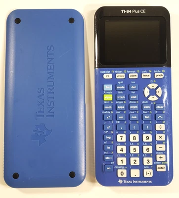 Texas Instruments TI-84 Plus CE Graphing Calculator Blue with Slide Cover Tested - Image 1 of 4