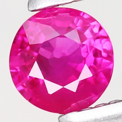 Very Good Color! 0.27ct 3.7mm Round Natural Heated Burmese Reddish Pink Ruby - Image 1 of 4