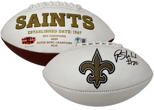 Rashid Shaheed Autographed Saints White Panel Football Beckett Witnessed - Picture 1 of 3
