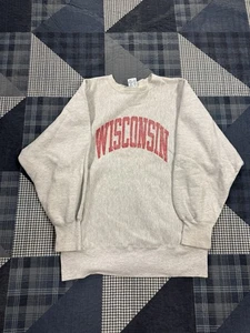 Vintage University Wisconsin Champion Reverse Weave College Crewneck Sweater XL - Picture 1 of 6