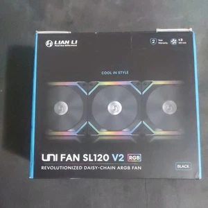 Lian Li UNI Fan SL120 V2 RGB Black 3x 12cm Fan Pack with Controller SL120V2-3B - Bild 1 von 2