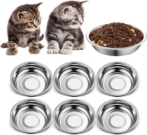 Stainless Steel Cat Bowls 6 PCS, 5.5 Inch Metal Cat Bowls, Replacement Elevat... - Picture 1 of 7