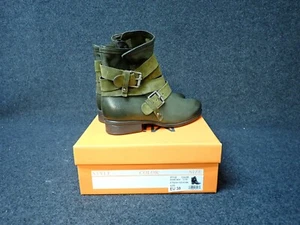 NEW Miz Mooz Shane Wide Leather Ankle Boots Olive EU 38 (SS36) - Picture 1 of 6