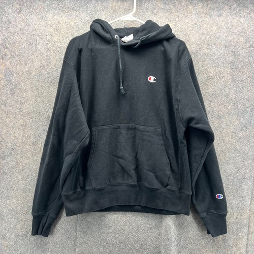 VETEMENTS Maglione Champion uomo medio nero felpa pullover tessuto rovesciato vintage pile anni 90