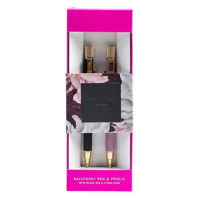 Ted Baker - Grey and Dusky Pink Pen & Pencil Set in Presentation Gift Box - Image 1 of 4