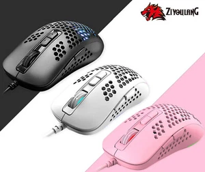 Mouse para juegos con cable ultraligero, 4 RGB respiración retroiluminada ajustable DPI 2400 - Imagen 1 de 14