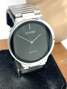 Citizen Men's Watch Eco-Drive AR3110-52E Stiletto Black Dial Silver Steel 39mm - Picture 1 of 13