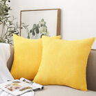 2pcs Throw Pillow Cover Hotel Office Zipper Soft Corduroy Solid Couch Home Decor