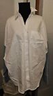 POL CLOTING white/denim  Long Sleeve Button Down Shirt Over Size NWOT #a20