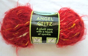 Sensations Angel Glitz Yarn ~ #850 Red -1.75 oz. / 44 yards - Picture 1 of 4