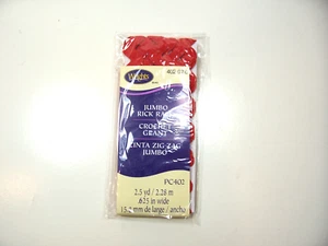 Wrights Brand Red Jumbo Rick Rack .625 inch wide x 2.5 yards, B46 - Picture 1 of 3