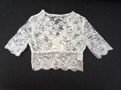 Dirndl Bluse Top Spitze Halbarm weiß Gr. L 40-42 NEU - Bild 1 von 4