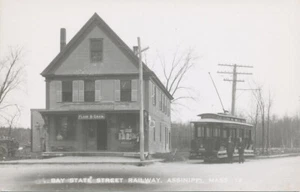 Assinippi MA * Bay State Street RY Trolley 1950s RPPC * Plymouth Co. - Picture 1 of 2