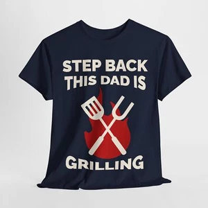 Father's Day Unisex Heavy Cotton Up to 5XL Tee T-Shirt 'Dad is Grilling' - Picture 1 of 121