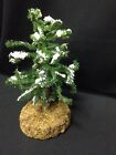 1 Christmas Holiday Table Top Twig Mini Pine Snow Tree Wood Base Decor 8 Inch