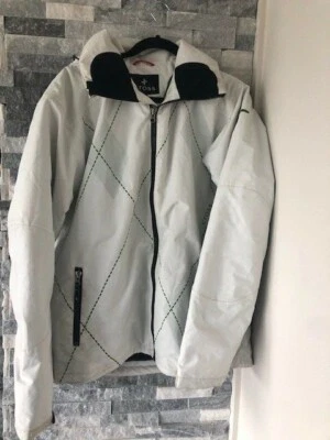 Women's CROSS Sportswear Hooded Ski Snowboard Jacket-White-Green Argyle-Sz Large - Image 1 of 4