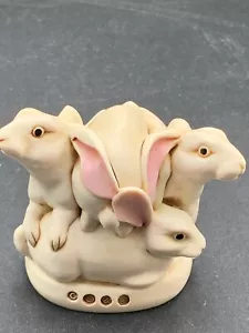 Harmony Kingdom…HOP TILL YOU DROP…FLOP EARED RABBIT TRINKET BOX BY MAGGIE BULLET - Picture 1 of 6