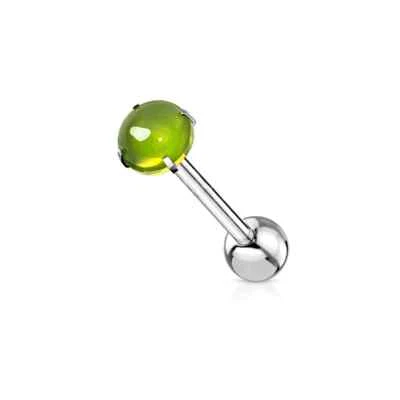 Juego de puntas redondas de acero quirúrgico de circonita cúbica de 6 mm barra 14G 5/8" piercing Foto 1 de 4