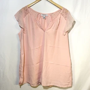 Motherhood Maternity XL Baby Pink Blouse Shirt Lace Girly cap sleeve - Picture 1 of 7