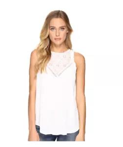 Volcom Juniors Sunset Path Eyelet-Inset Tank Top White Size XS 1046 - Picture 1 of 2