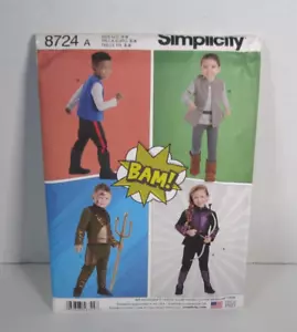 Simplicity 8724 Aquaman, Katniss, Star Wars, Triton Pattern Child's 3-8 Uncut - Picture 1 of 2
