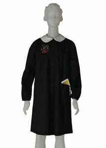 SCHOOL APRON GIRL COLLAR POCKETS EMBROIDERY SIGGI ART.33GR3599 BUTTONS - Picture 1 of 8