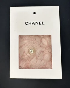 NEW N PACKAGE Authentic CHANEL Logo Button & Fabric Swatch Lace Dress BB977 Pink - Picture 1 of 5