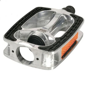 Paire de Pédales Universelles en Métal pour Vélo VTT VTC BMX + Réflecteurs X2 - Imagen 1 de 2