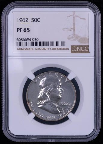 1962 Proof Silver Franklin Half Dollar - NGC PF65 - NB12 (020) Cover