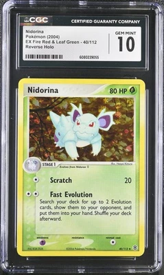 CGC 10 Nidorina EX Fire Red & Leaf Green 40/112 Reverse Holo Pokemon Card - Image 1 of 2