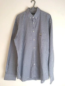 Paul & Shark Yaughting Mens Shirt Size 44 XL Blue Navy Checkered Long Sleeve - Picture 1 of 5