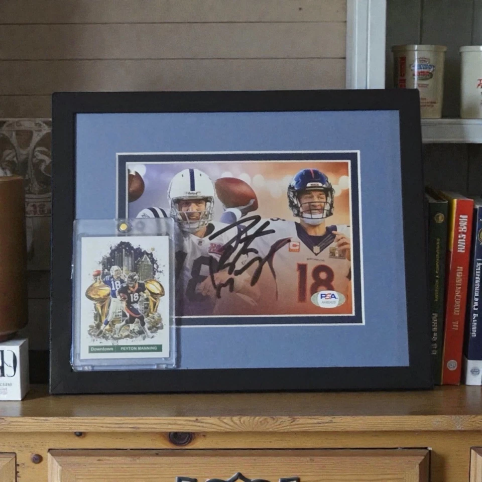 Peyton Manning Autographed & Framed Colts & Broncos 5x7 PSA Auto Certified Lot - Image 1 of 4