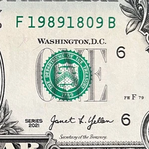 September 18, 1989 (19891809) One Dollar Fancy Serial Number Birthday Note - Picture 1 of 3