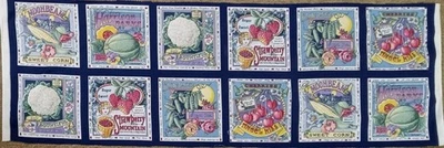 Joan Kessler/Concord ~"Secrets of the Garden"~ Cotton Fabric Panel ~ 10 Blocks - Image 1 of 3