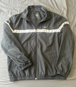 Chaqueta cortavientos de golf Nike cremallera completa forrada de malla para hombre L negra blanca - Imagen 1 de 7