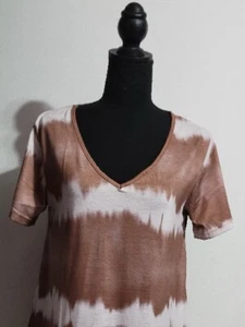 Women Brown Tie Dye Pull Over Small Casual Dress - Bild 1 von 5