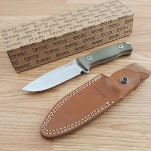 LionSTEEL M5 Fixed Knife 4.5" Full Tang Sleipner Tool Steel Blade Micarta Handle - Picture 1 of 12