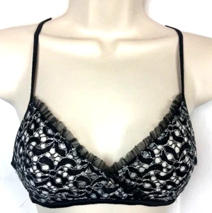 Sujetador Victoria’s Secret Demi de encaje sin forro talla 34B negro blanco B97*N - Imagen 1 de 8