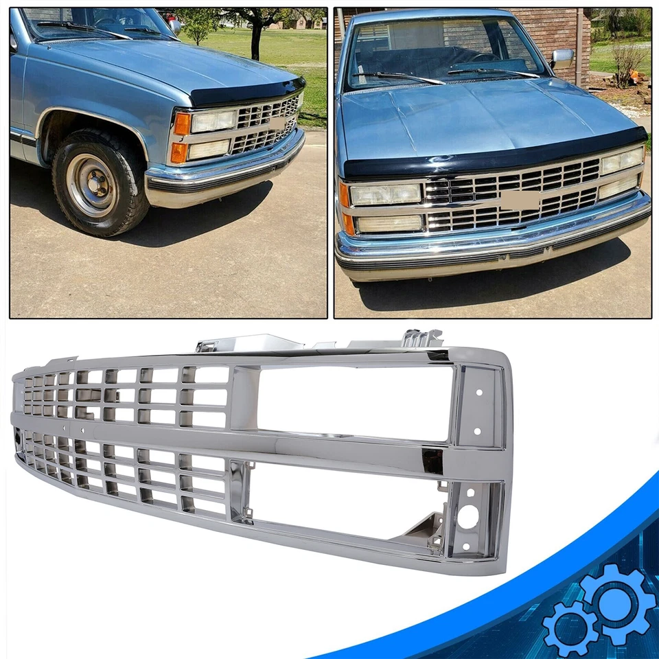 Chrome Grille w/Insert For 88-93 Chevrolet C K 1500 2500 Truck Blazer Suburban Foto 1 de 4