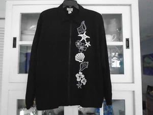 TEDDI Ladies size XL Cute Beach FULL ZIP APPLIQUE SHELLS Jacket - Picture 1 of 11