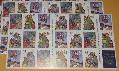 TWO Panes x 20 = 40 of CHRISTMAS - FAMILY SCENES 32¢ US Stamps USA # 3113-3116 - Image 1 of 4