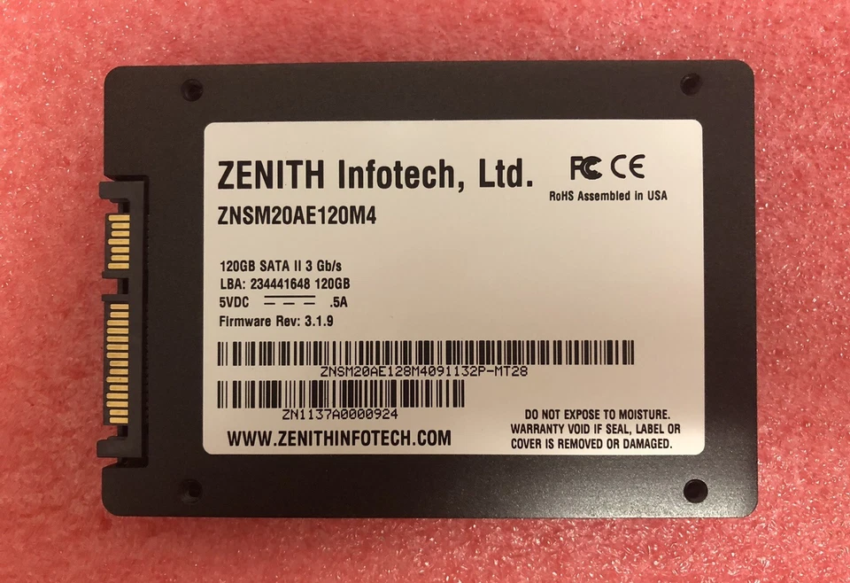 Zenith 120GB 2.5in SATA II SSD 3Gb/s 9.5mm Internal Solid State Drive New - Image 1 of 1