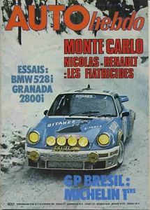 AUTO HEBDO n°99 02/02/1978 MONTECARLO GP BRESIL BMW 528 FORD GRANADA 2800 - Foto 1 di 1