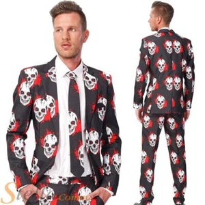 Suitmeister Mens Blood Skull Halloween Suit Fancy Dress Costume Outfit - Picture 1 of 3